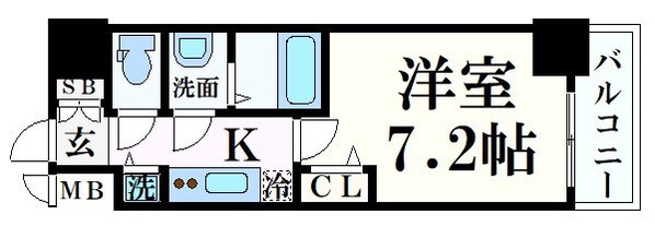 三ノ宮駅 徒歩7分 6階の物件間取画像